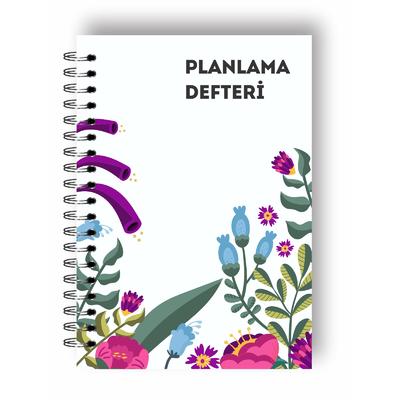Çiçek Bahçesi Günlük Planlayıcı Defter - Daily Planner - Ders Çalışma Planlayıcı Defteri - Planlama