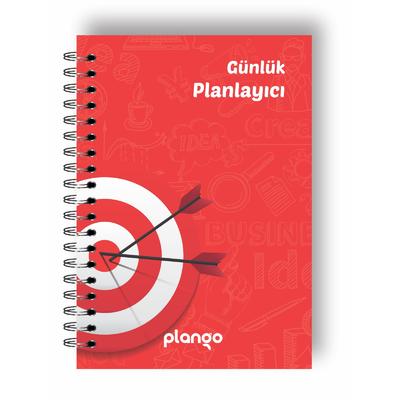 Kırmızı Hedef Günlük Planlayıcı Defter - Daily Planner - Ders Çalışma Planlayıcı Defteri - Planlama