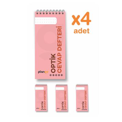 Optik Cevap Defteri (4 Adet - 200 Sayfa) Sınava Hazırlık Optik Form Defteri - Plango