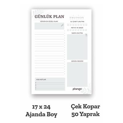Plango Siyah - Beyaz Çek Kopar Günlük Planlayıcı - Ders Çalışma Planlayıcı