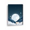 Ay ve Bulutlar Spiralli Günlük Planlama Defteri - 100 Sayfa - 17x24 Planlayıcı Defter